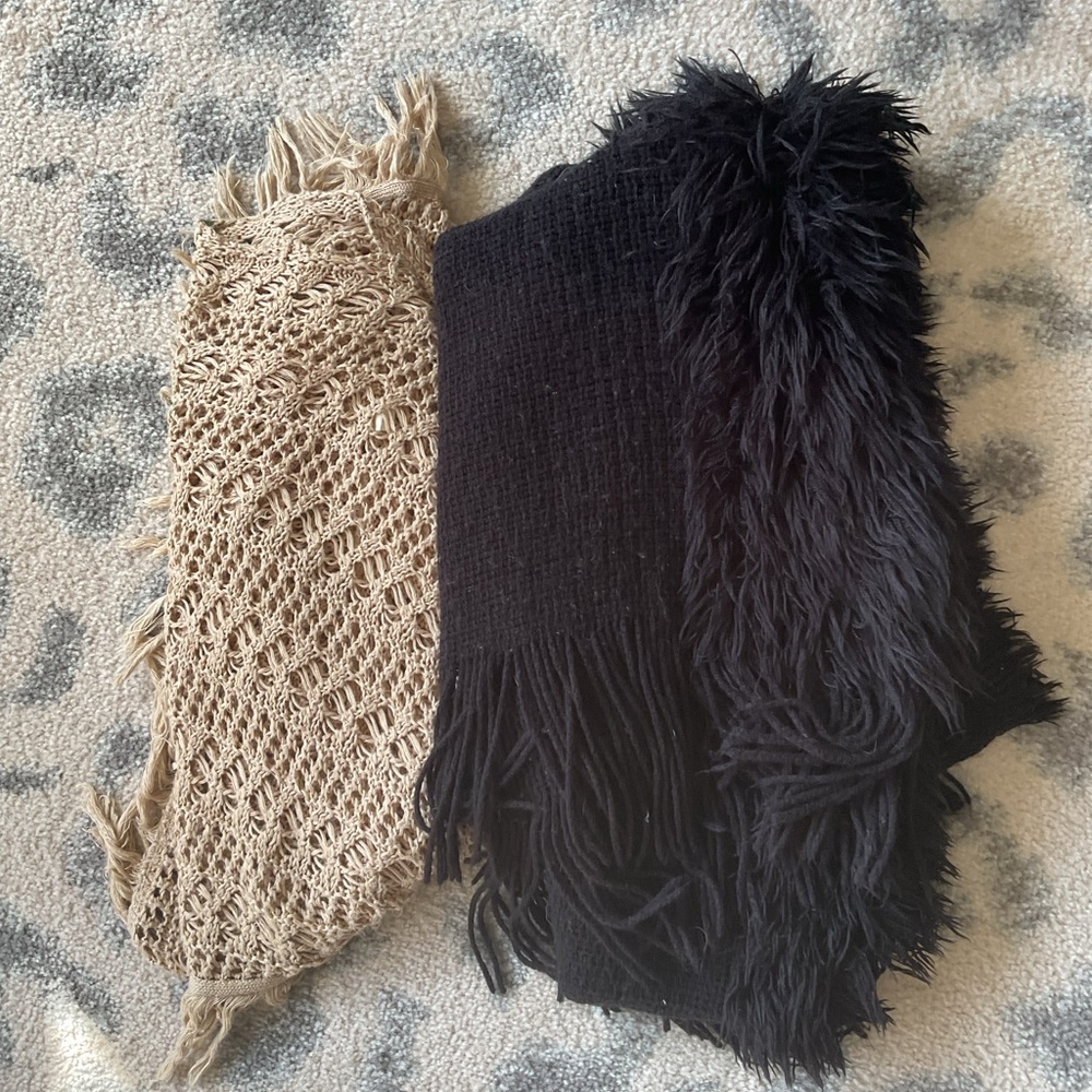 Bundle Tan & Black Ponchos